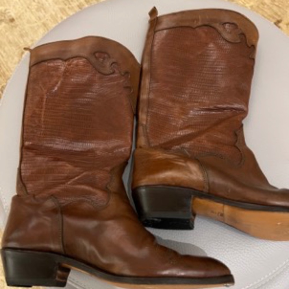 Light Brown High Cowboy Boots